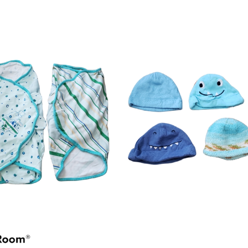 The First Years Swaddle Wrap Bundle + Infant Caps - Picture 11 of 11